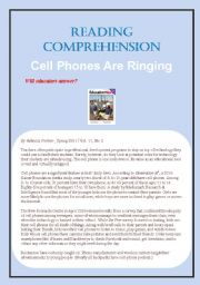 English Worksheet: Cell phone use in public school classrooms: a bane or a boon?