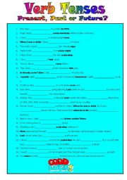 MIXED TENSES REVISION: PRESENT, PAST OR FUTURE? KEY INCLUDED