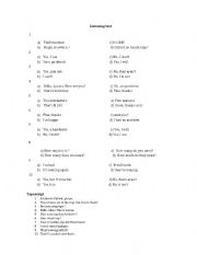 English Worksheet: LISTENING