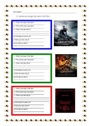 English Worksheet: MOVIES MOVIES MOVIES