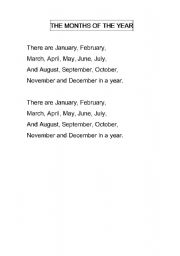 English Worksheet: months of the year