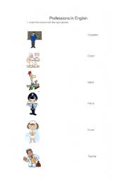 English Worksheet: profession in english