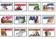 English Worksheet: Speaking/Matching Months and Days Game Cards *Fully Editable* 1 of 2