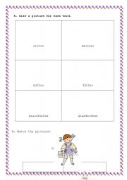 English worksheet: family members