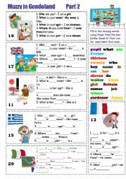 English Worksheet: Muzzy in Gondoland