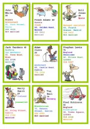 English Worksheet: speaking about people cards