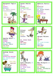 English Worksheet: speaking about people cards 2
