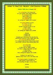 English Worksheet: Song to practice present continuous forms