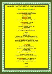 English Worksheet: Song to practice present continuous forms