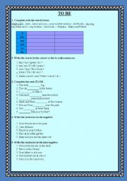 English Worksheet: Verb TO BE