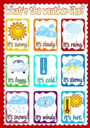 English Worksheet: Whats the weather like? - POSTER