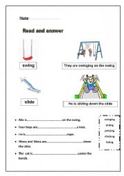 English Worksheet: playground activities