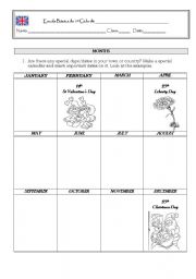 English Worksheet: Months