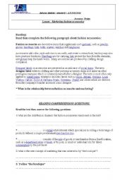 English worksheet: marketing fashion accessories