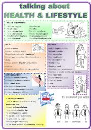 English Worksheet: Talking about HEALTH and LIFESTYLE