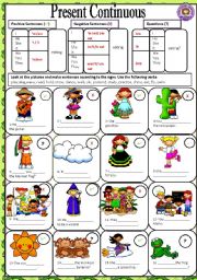 English Worksheet: PRESENT CONTINUOUS