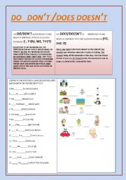 English Worksheet: AUXILIARY DO /DOES