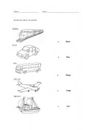 English Worksheet: means of transportation