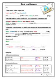 English Worksheet: past continuous