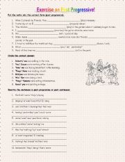 English Worksheet: Past Progressive