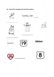 English worksheet: numbers and meeting