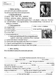 English Worksheet: FREEDOM wRITERS