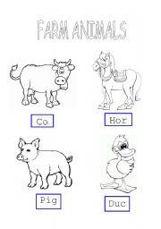 English worksheet: Farm animals