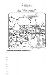 English Worksheet: I spy IN THE PARK