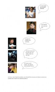 English worksheet: Report what these famous characters said
