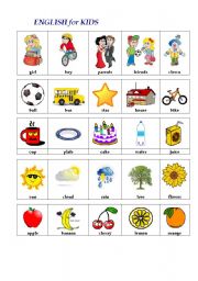 English Worksheet: ENGLISH in PICTURES (1st words)