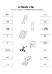 English Worksheet: At school with