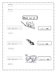 English worksheet: ai phonics and spelling sheet