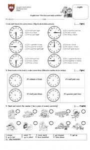 English Worksheet: the time