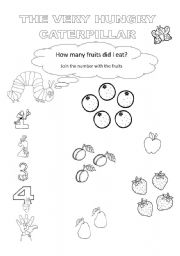 English Worksheet: the very hungry caterpillar