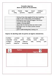 English Worksheet: Personality adjectives.