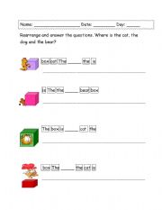 English worksheet: preposition of locations