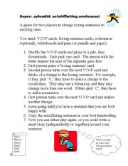 English Worksheet: Super Splendid Sentences