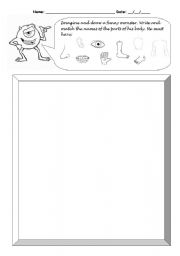 English Worksheet: monster body