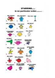 English Worksheet: Mr Men bingo (part 4)