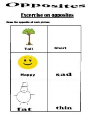 English worksheet: Opposite worksheet