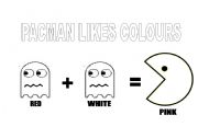 English Worksheet: Pacman likes Colours