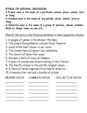 English Worksheet: nouns
