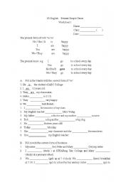 English Worksheet: Simple present tense