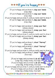 English Worksheet: If youre happy