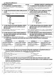 present perfect present perfect continuous difference 