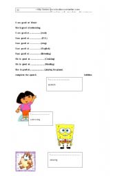 English worksheet: good at