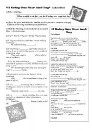 English Worksheet: If today was your last day - worksheet