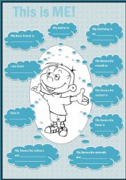 English Worksheet: This is ME! - for boys - 4 PAGES