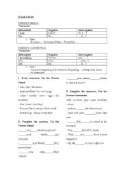 English worksheet: Present Simple / Continuous