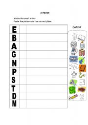 English worksheet: letters